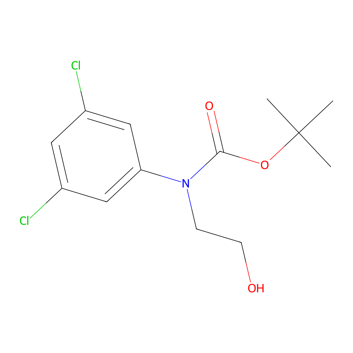tert-butyl N-(3,5-dichlorophenyl)-N-(2-hydroxyethyl)carbamate molecular structure, CAS 2413866-66-5