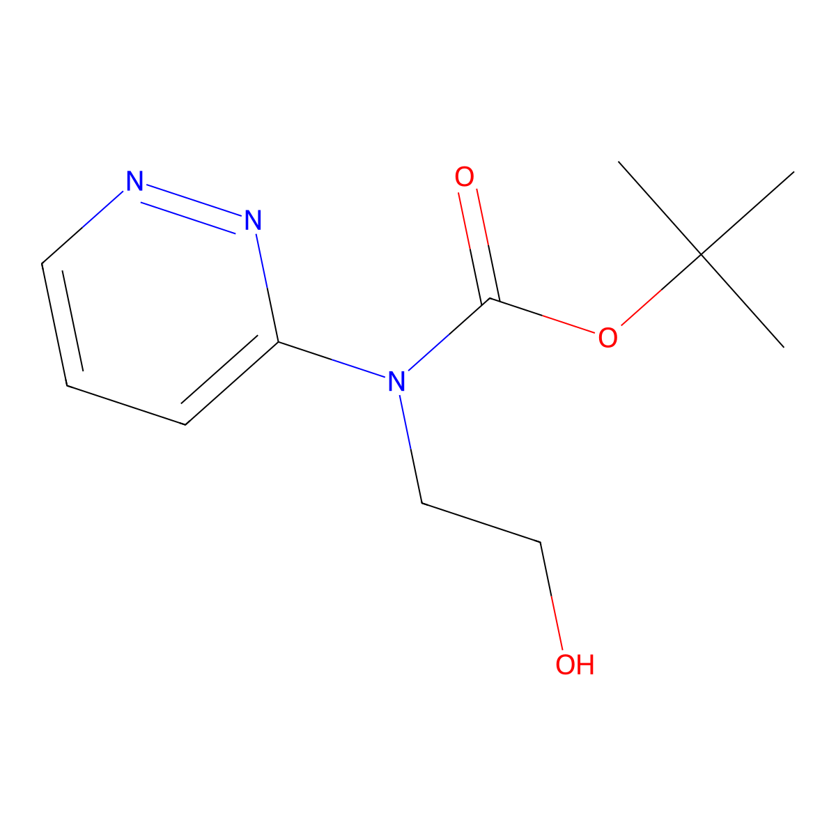tert-butyl N-(2-hydroxyethyl)-N-(pyridazin-3-yl)carbamate molecular structure, CAS 2413866-69-8