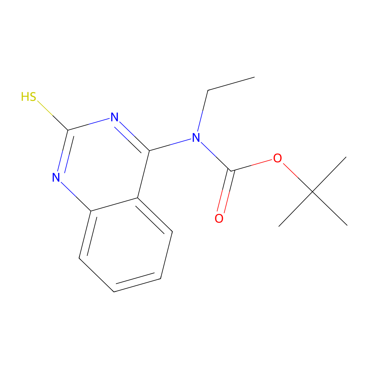 tert-butyl N-ethyl-N-(2-sulfanylquinazolin-4-yl)carbamate molecular structure, CAS 2413866-70-1