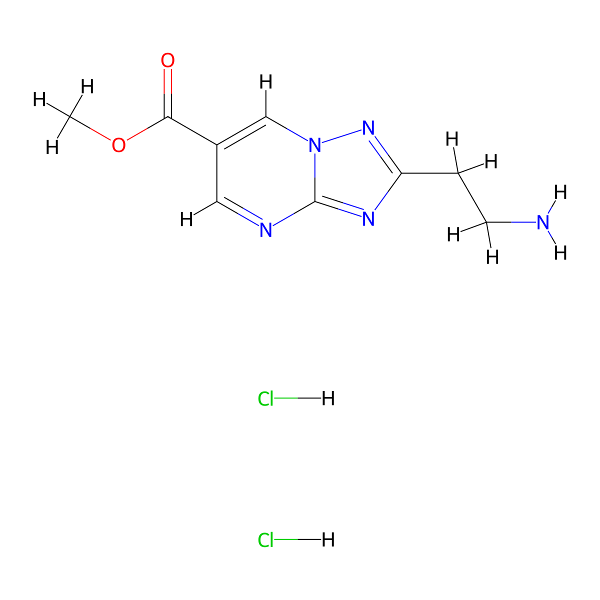 Methyl 2-(2-aminoethyl)-[1,2,4]triazolo[1,5-a]pyrimidine-6-carboxylate dihydrochloride molecular structure, CAS 2413866-71-2