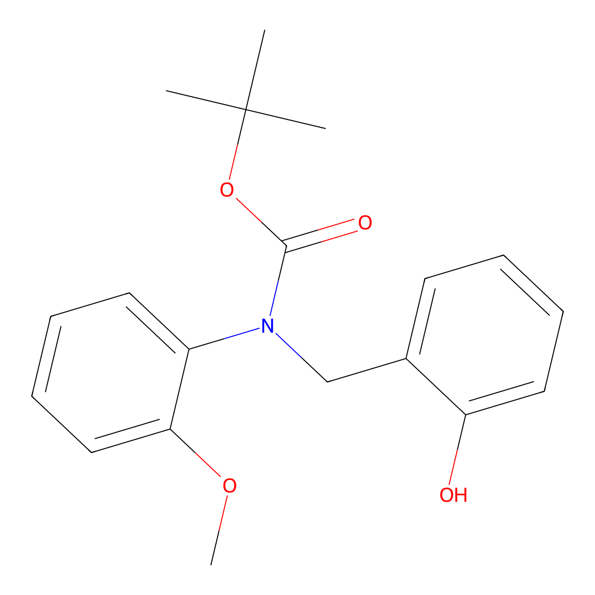 tert-butyl N-[(2-hydroxyphenyl)methyl]-N-(2-methoxyphenyl)carbamate molecular structure, CAS 2413866-81-4
