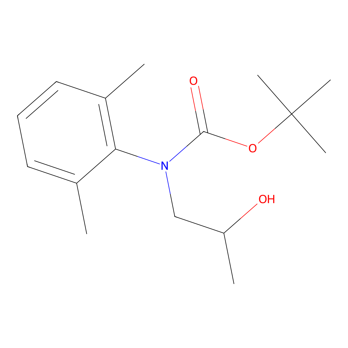 tert-butyl N-(2,6-dimethylphenyl)-N-(2-hydroxypropyl)carbamate molecular structure, CAS 2413866-82-5