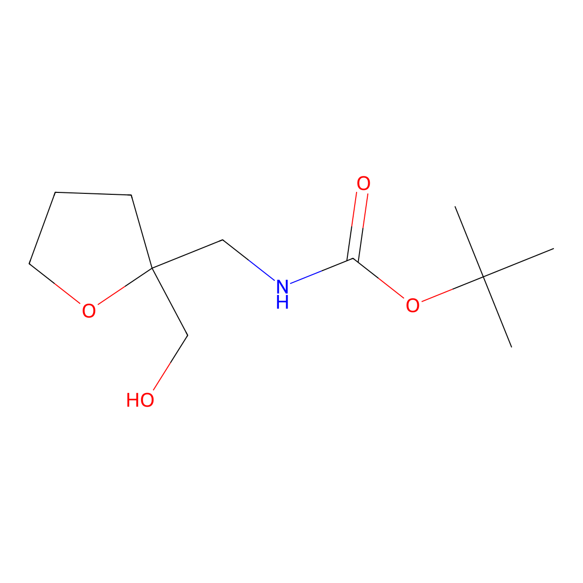 tert-butyl N-{[2-(hydroxymethyl)oxolan-2-yl]methyl}carbamate molecular structure, CAS 2413867-15-7