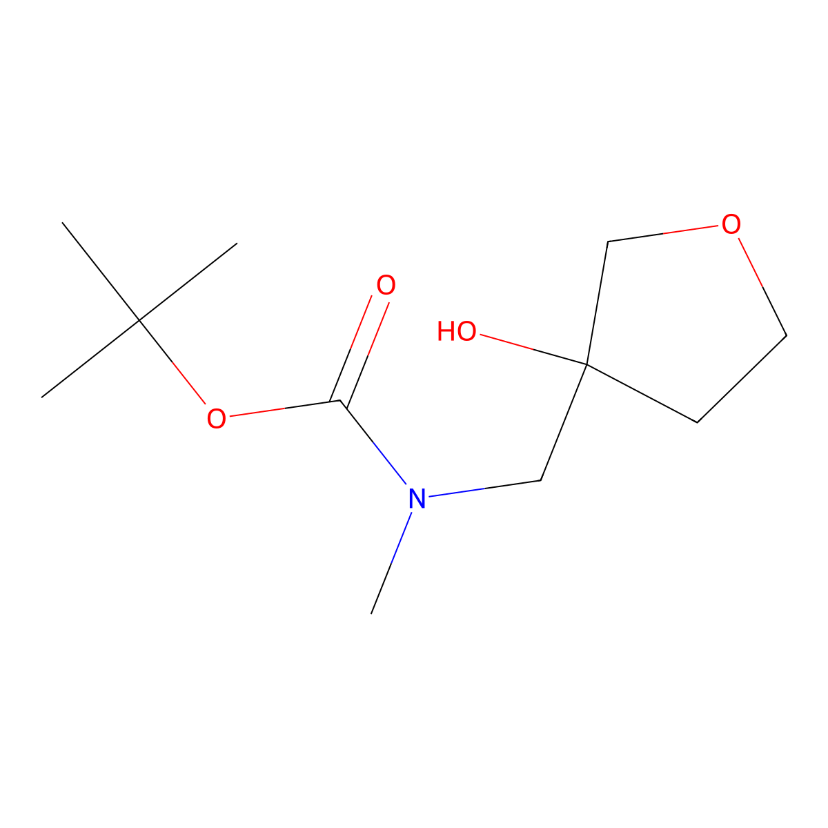 tert-butyl N-[(3-hydroxyoxolan-3-yl)methyl]-N-methylcarbamate molecular structure, CAS 2413867-17-9
