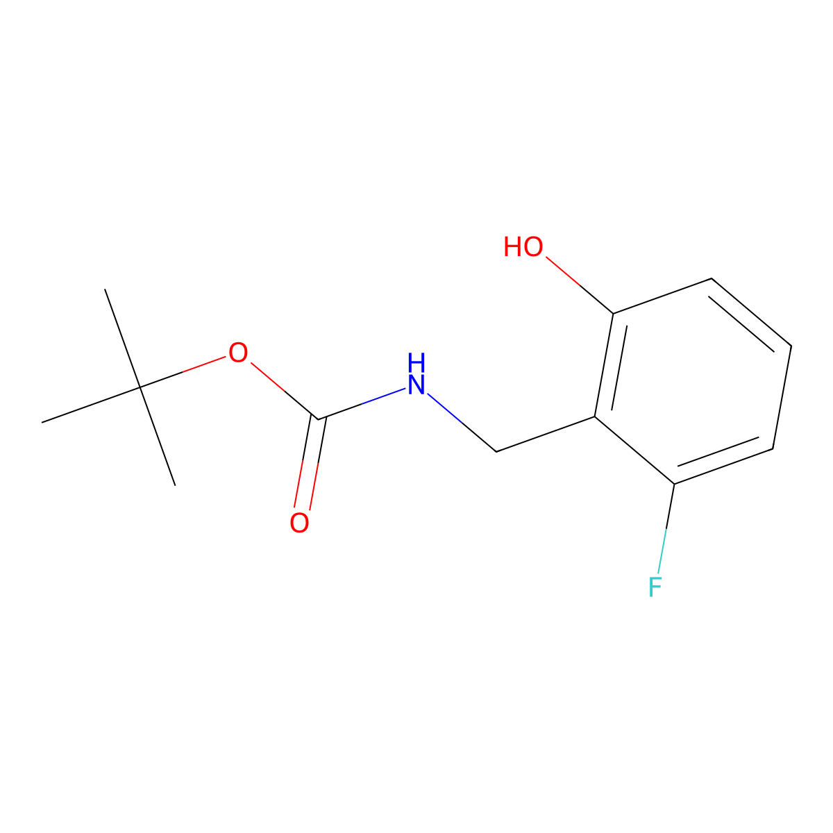 tert-butyl N-[(2-fluoro-6-hydroxyphenyl)methyl]carbamate molecular structure, CAS 2413867-20-4