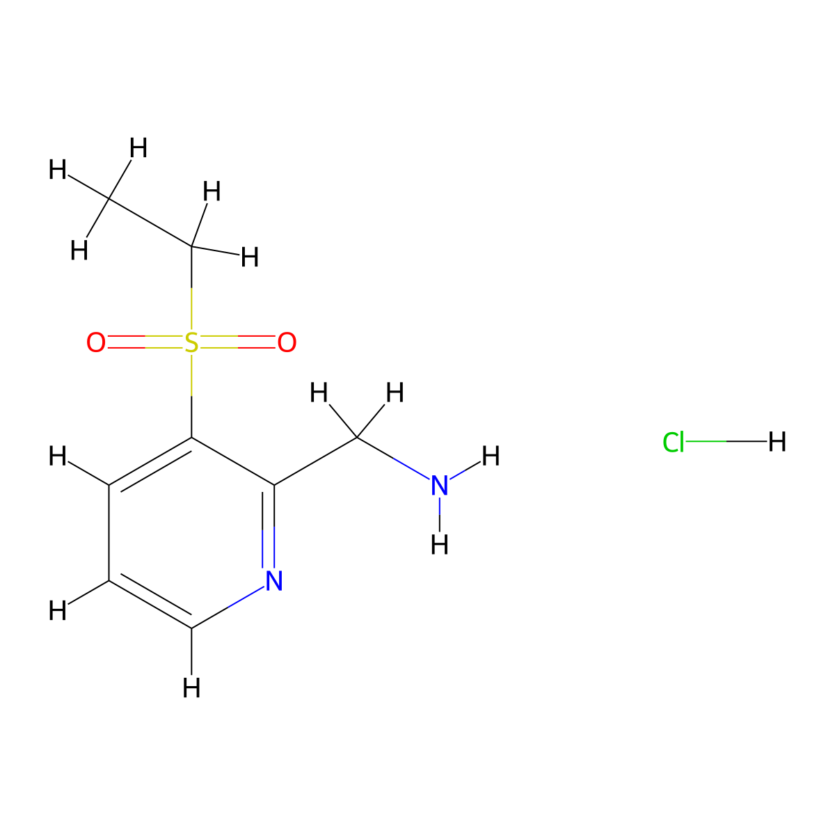 1-(3-(Ethanesulfonyl)pyridin-2-yl)methanamine hydrochloride molecular structure, CAS 2413867-23-7