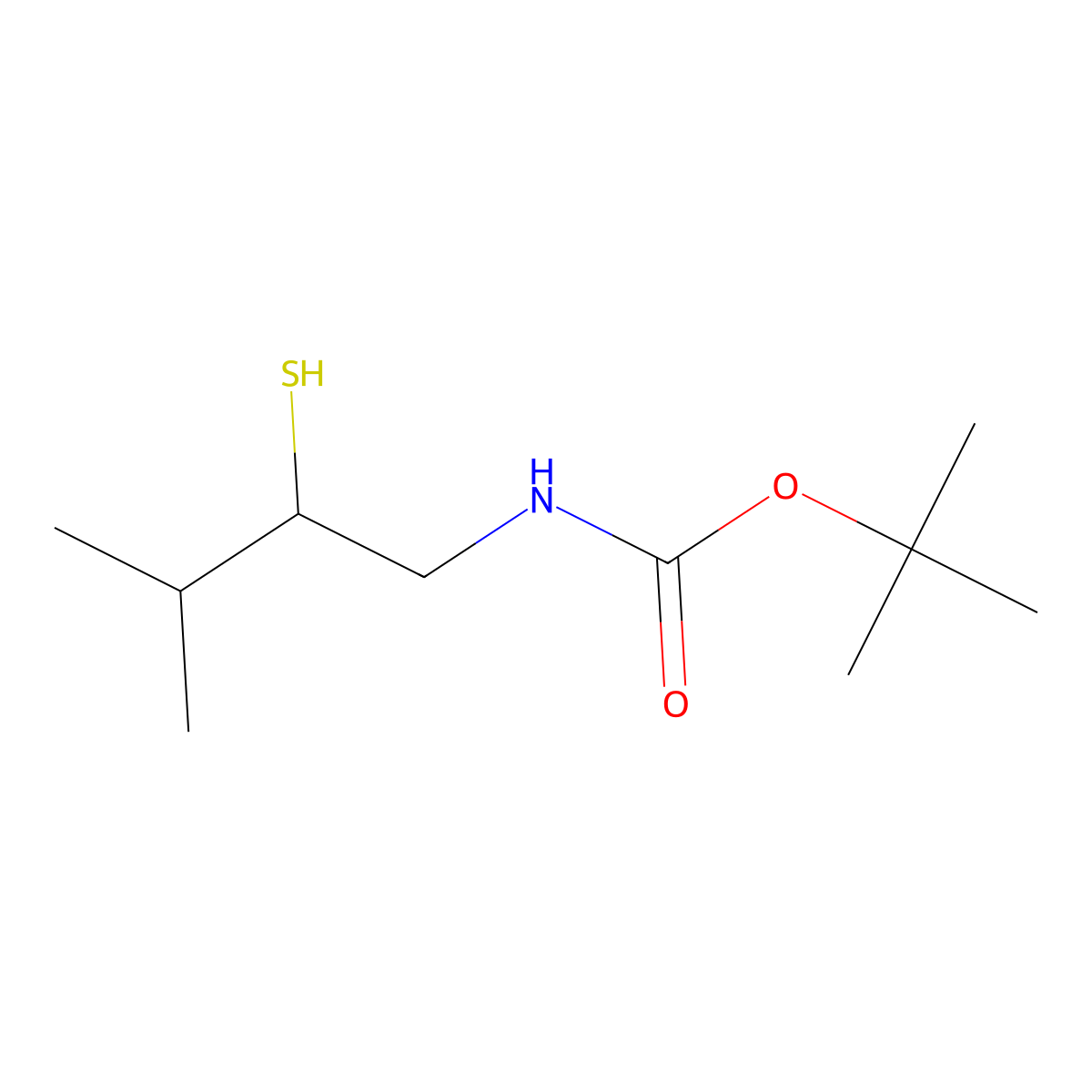 tert-butyl N-(3-methyl-2-sulfanylbutyl)carbamate molecular structure, CAS 2413867-25-9