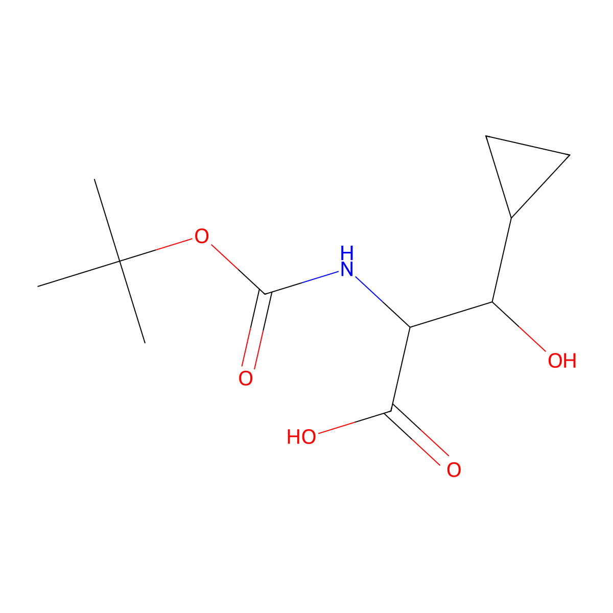 2-{[(Tert-butoxy)carbonyl]amino}-3-cyclopropyl-3-hydroxypropanoic acid molecular structure, CAS 2413867-27-1
