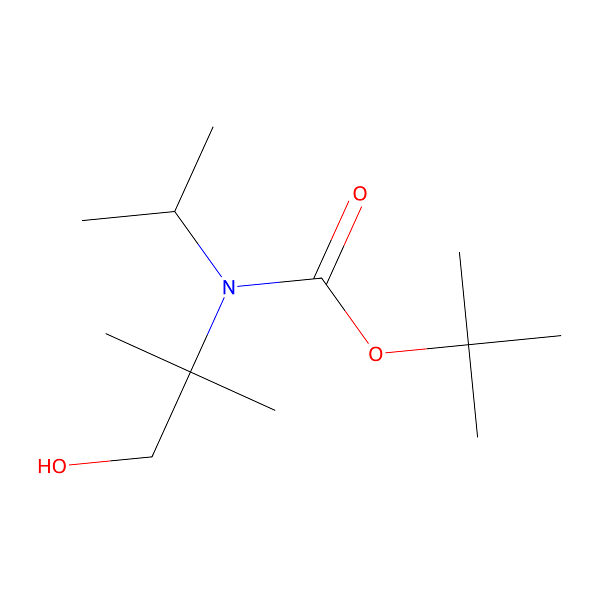 tert-butyl N-(1-hydroxy-2-methylpropan-2-yl)-N-(propan-2-yl)carbamate molecular structure, CAS 2413867-35-1