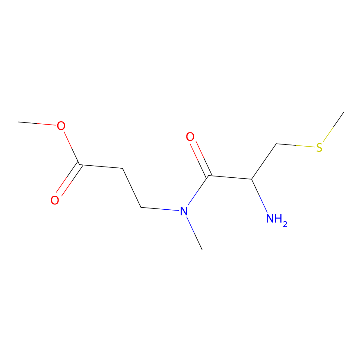 methyl 3-[2-amino-N-methyl-3-(methylsulfanyl)propanamido]propanoate molecular structure, CAS 2413867-44-2