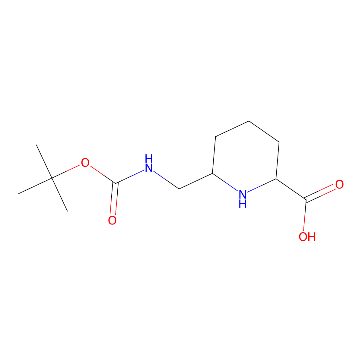6-({[(Tert-butoxy)carbonyl]amino}methyl)piperidine-2-carboxylic acid molecular structure, CAS 2413867-45-3
