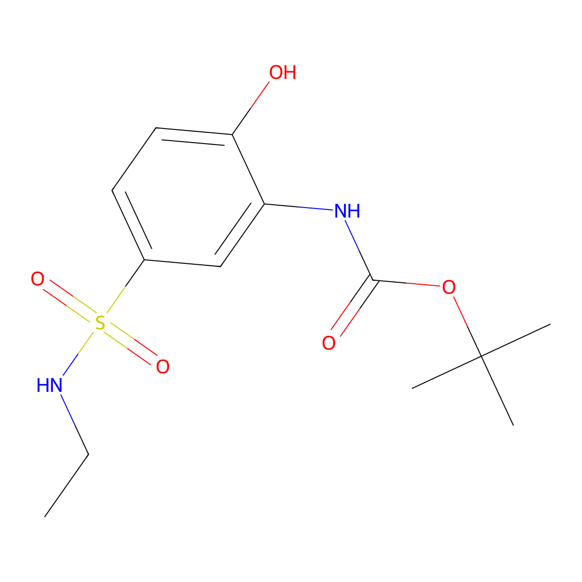 tert-butyl N-[5-(ethylsulfamoyl)-2-hydroxyphenyl]carbamate molecular structure, CAS 2413867-51-1