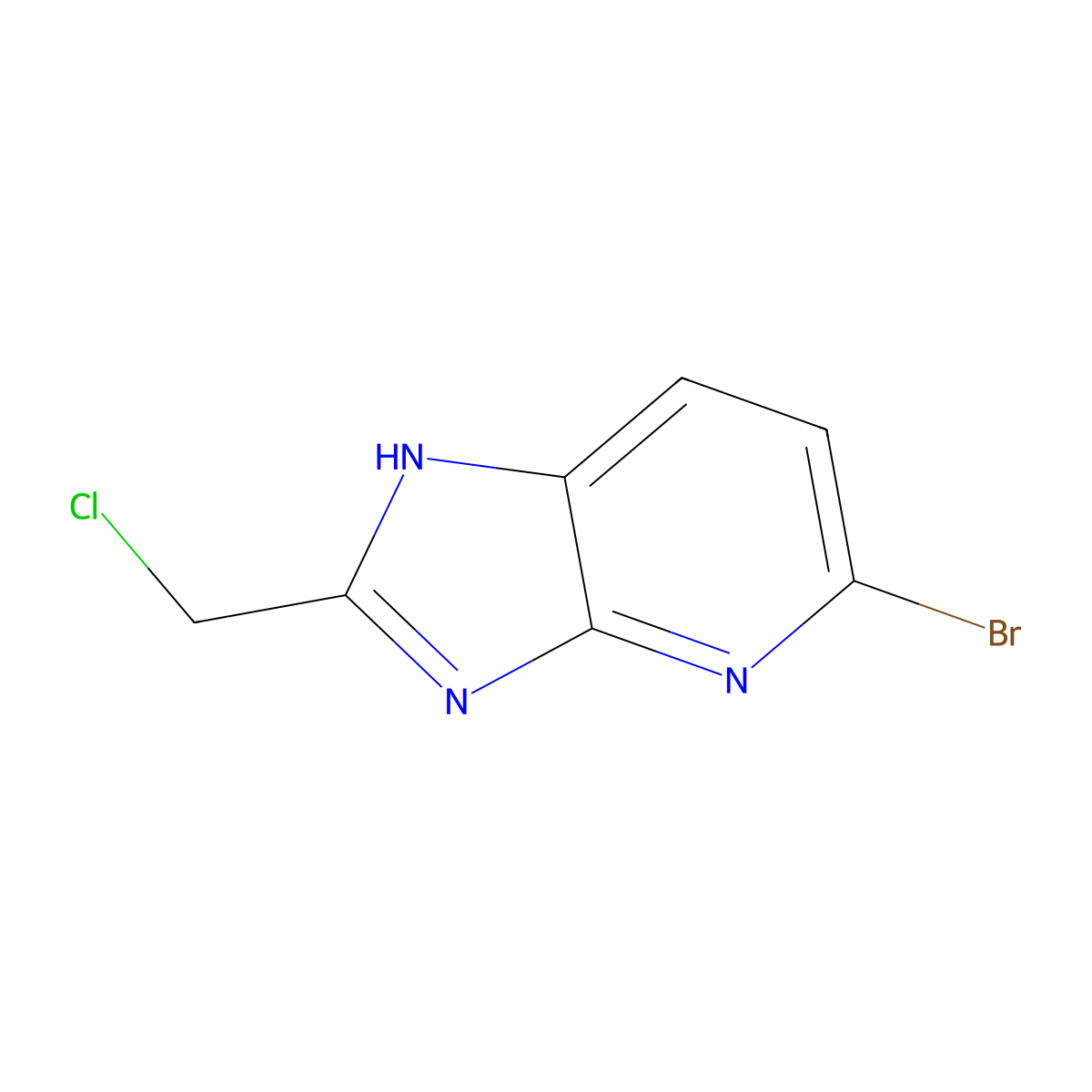 5-bromo-2-(chloromethyl)-1H-imidazo[4,5-b]pyridine molecular structure, CAS 2413867-62-4