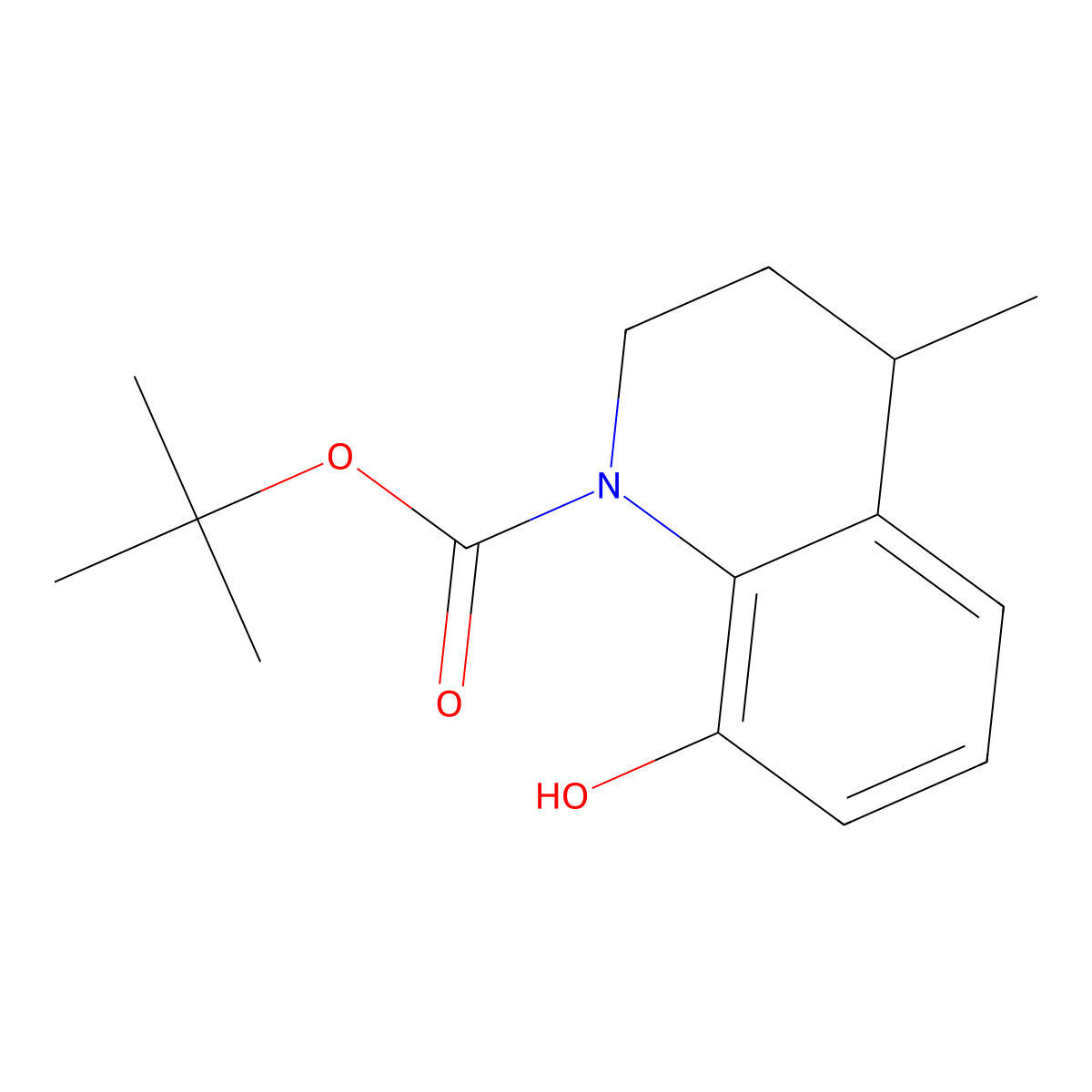 Tert-butyl 8-hydroxy-4-methyl-1,2,3,4-tetrahydroquinoline-1-carboxylate molecular structure, CAS 2413867-66-8