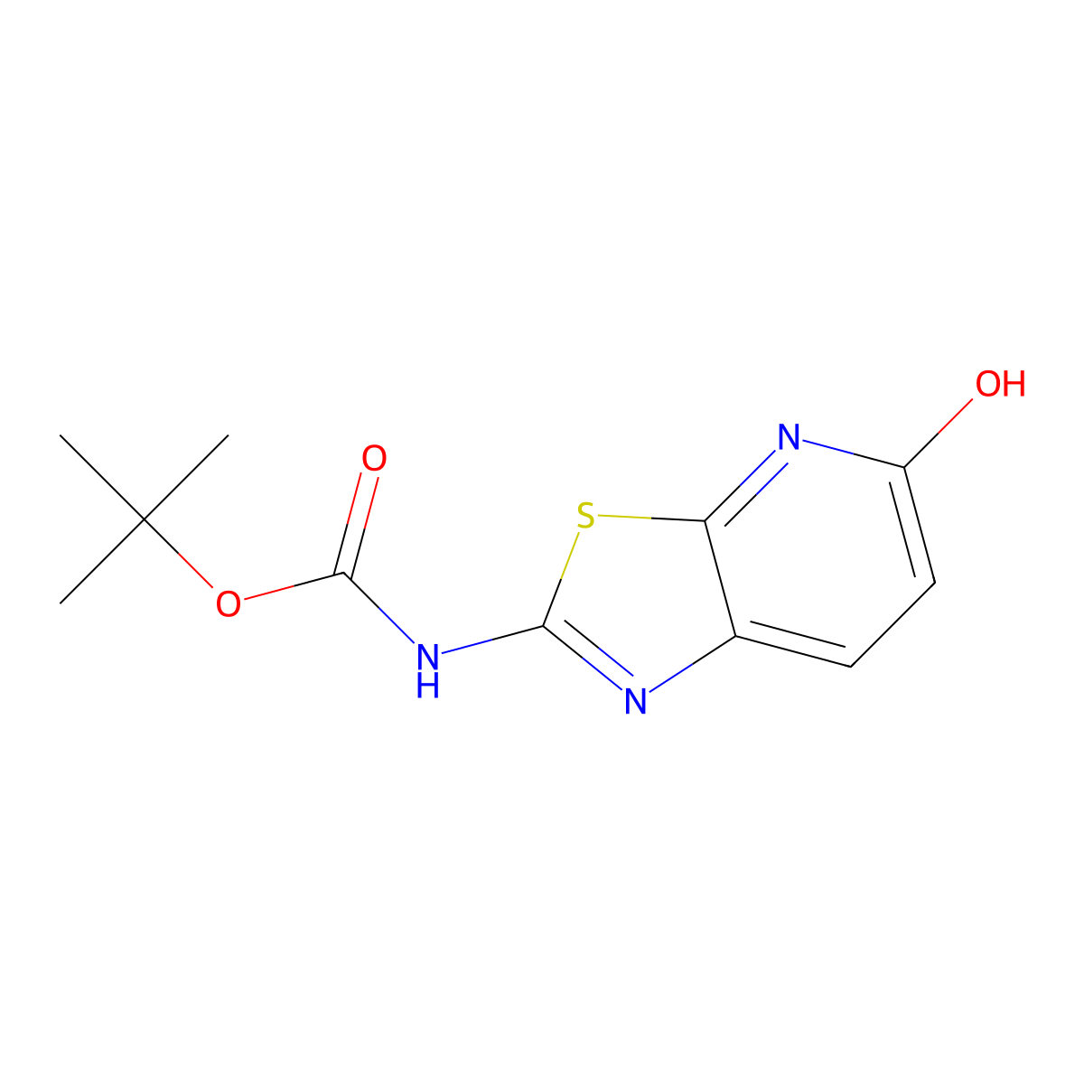tert-butyl N-{5-hydroxy-[1,3]thiazolo[5,4-b]pyridin-2-yl}carbamate molecular structure, CAS 2413867-67-9