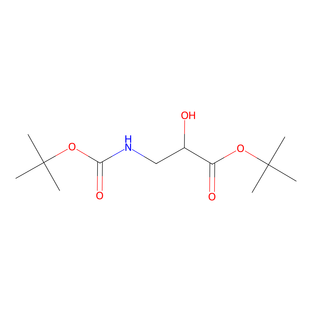Tert-butyl 3-{[(tert-butoxy)carbonyl]amino}-2-hydroxypropanoate molecular structure, CAS 2413867-75-9
