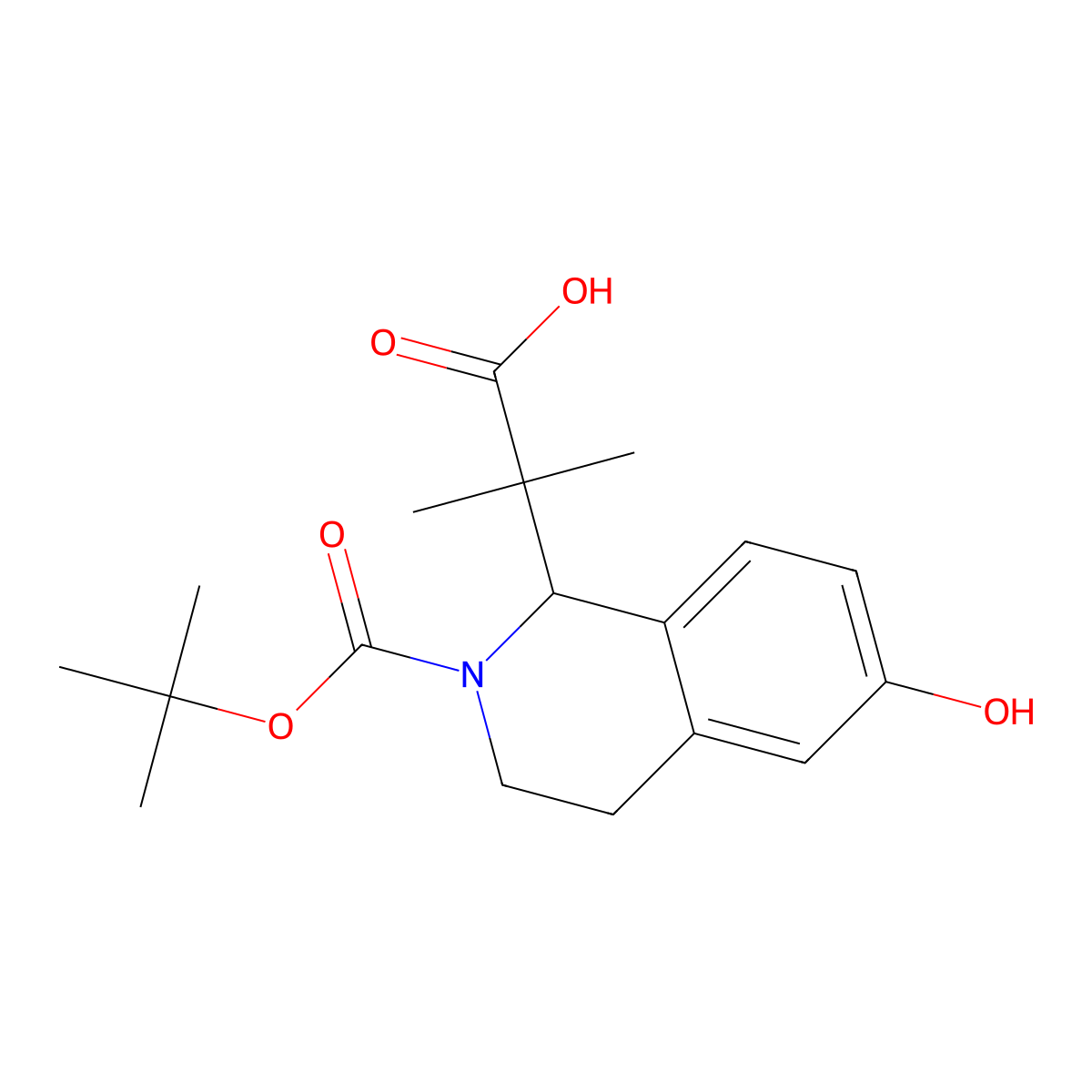 2-{2-[(Tert-butoxy)carbonyl]-6-hydroxy-1,2,3,4-tetrahydroisoquinolin-1-yl}-2-methylpropanoic acid molecular structure, CAS 2413867-76-0