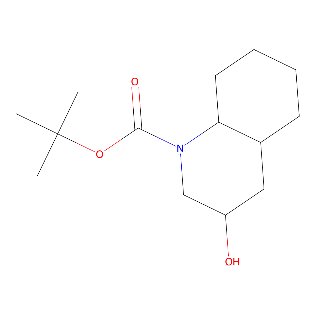 Tert-butyl 3-hydroxy-decahydroquinoline-1-carboxylate molecular structure, CAS 2413867-80-6