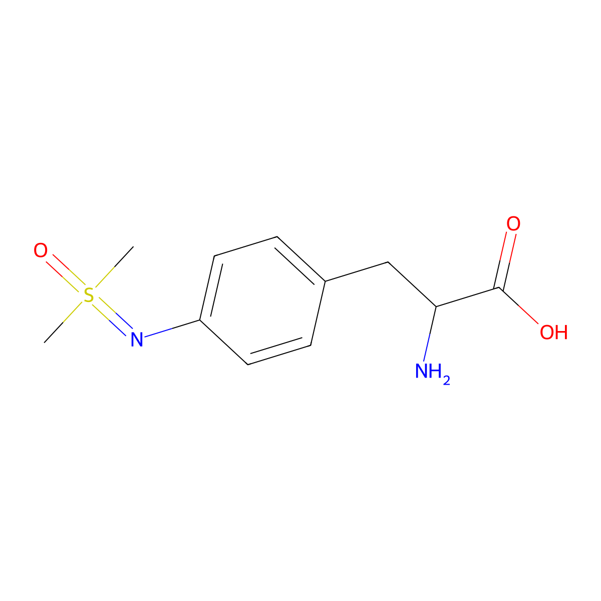 2-Amino-3-(4-{[dimethyl(oxo)-lambda6-sulfanylidene]amino}phenyl)propanoic acid molecular structure, CAS 2413867-82-8