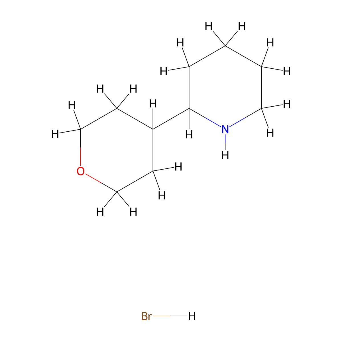 2-(Oxan-4-yl)piperidine hydrobromide molecular structure, CAS 2413867-85-1