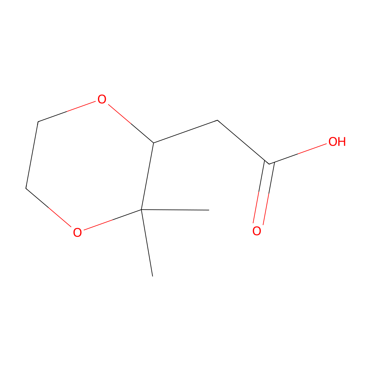 2-(3,3-Dimethyl-1,4-dioxan-2-yl)acetic acid molecular structure, CAS 2413867-89-5