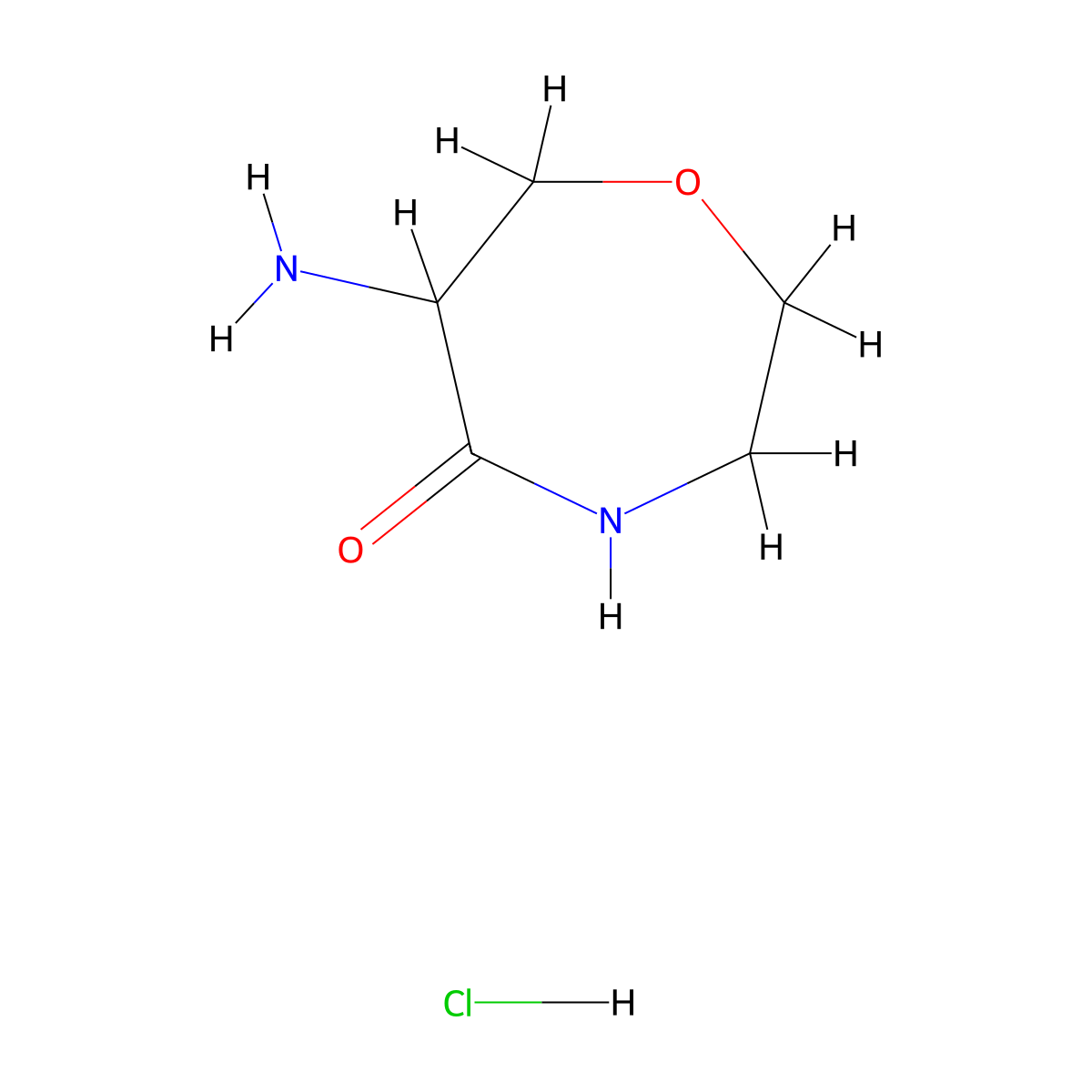 6-Amino-1,4-oxazepan-5-one hydrochloride molecular structure, CAS 2413867-94-2