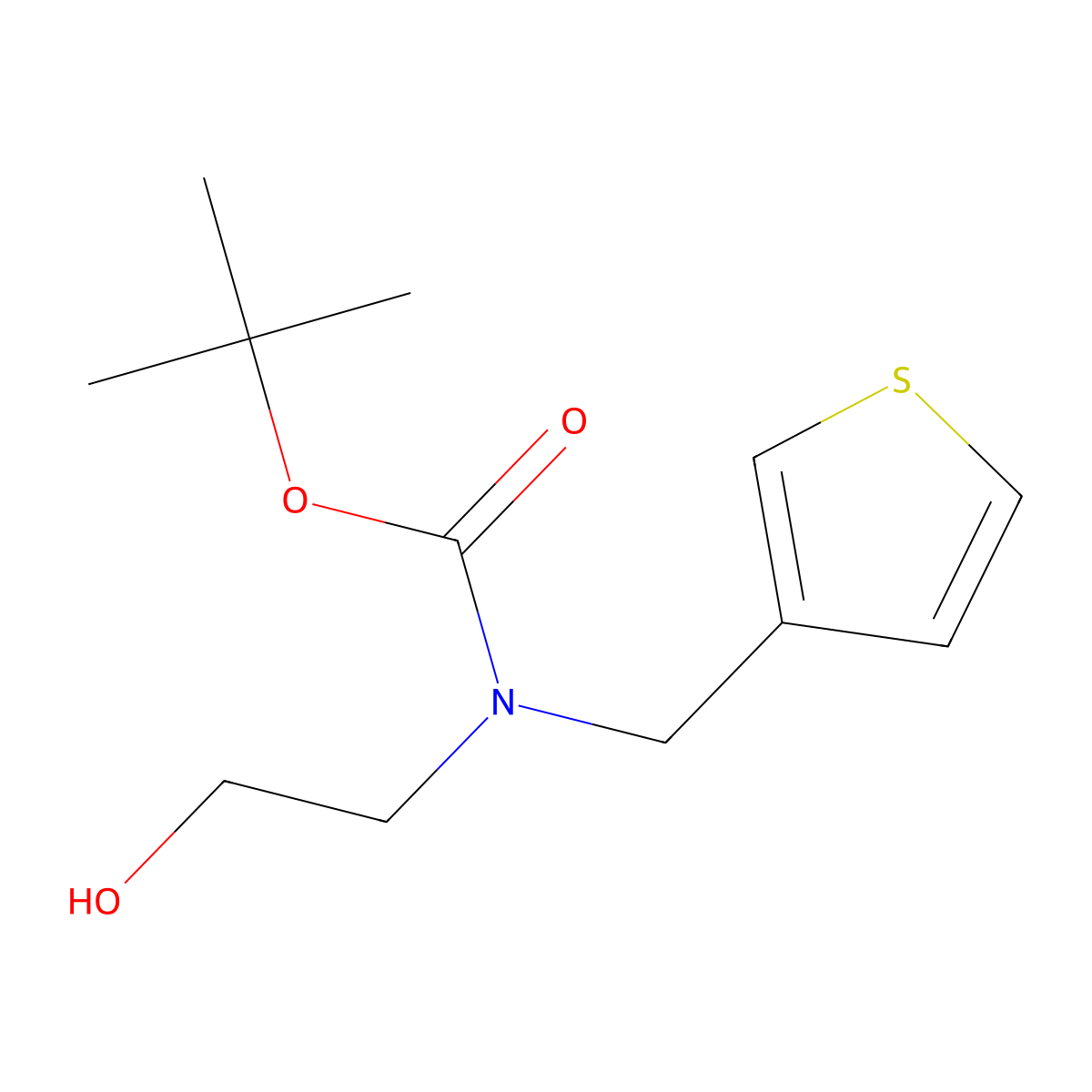 tert-butyl N-(2-hydroxyethyl)-N-[(thiophen-3-yl)methyl]carbamate molecular structure, CAS 2413868-01-4