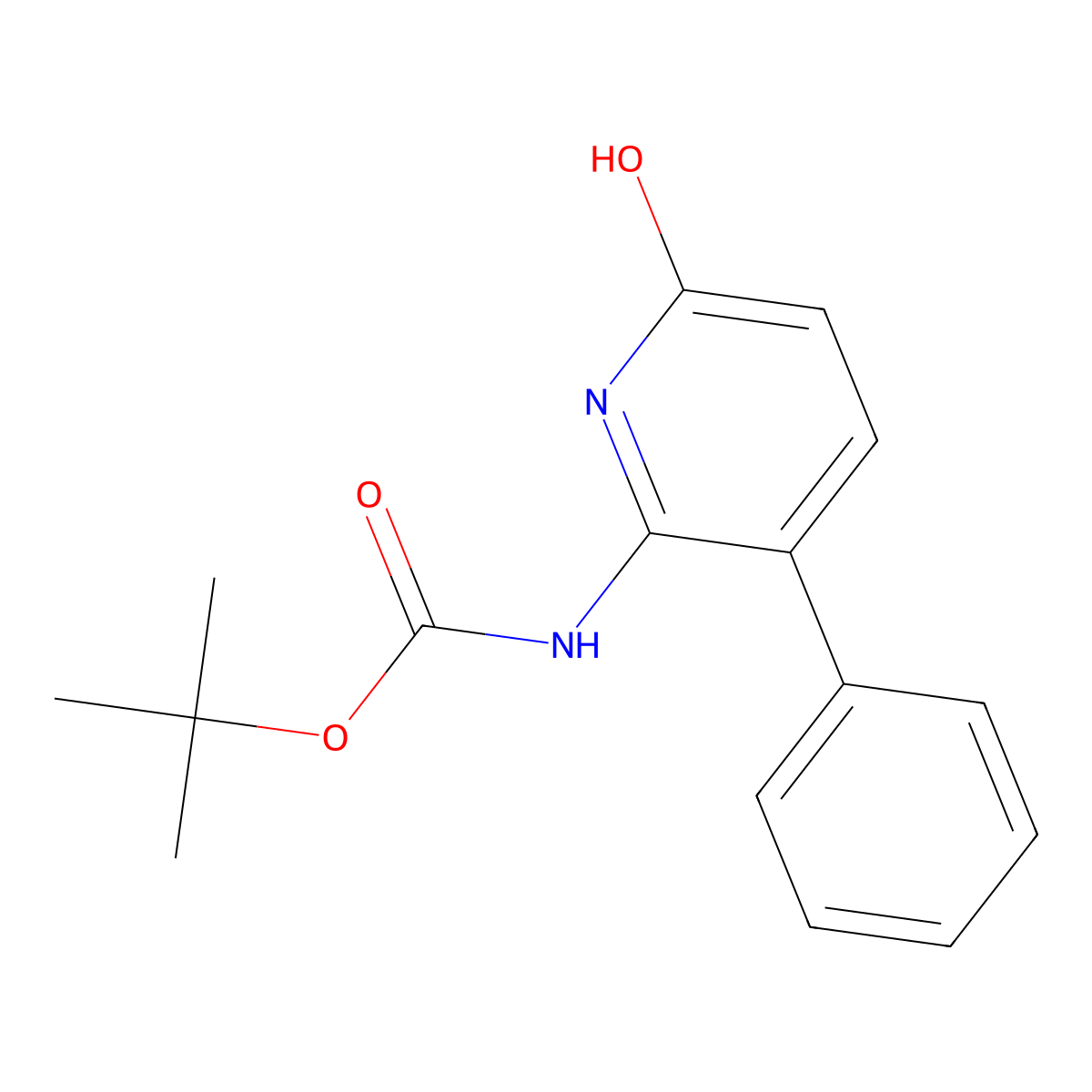 tert-butyl N-(6-hydroxy-3-phenylpyridin-2-yl)carbamate molecular structure, CAS 2413868-09-2