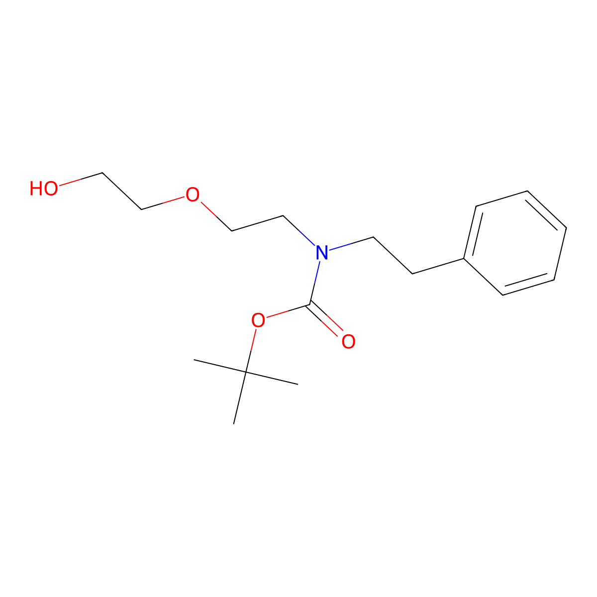 tert-butyl N-[2-(2-hydroxyethoxy)ethyl]-N-(2-phenylethyl)carbamate molecular structure, CAS 2413868-14-9