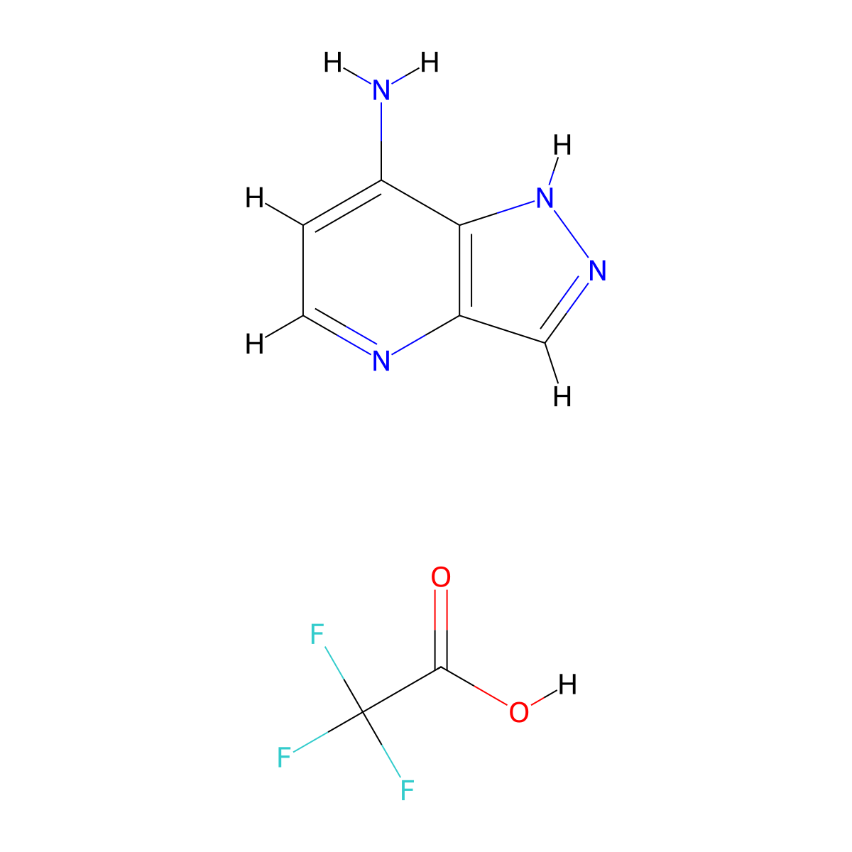 1H-pyrazolo[4,3-b]pyridin-7-amine, trifluoroacetic acid molecular structure, CAS 2413868-16-1