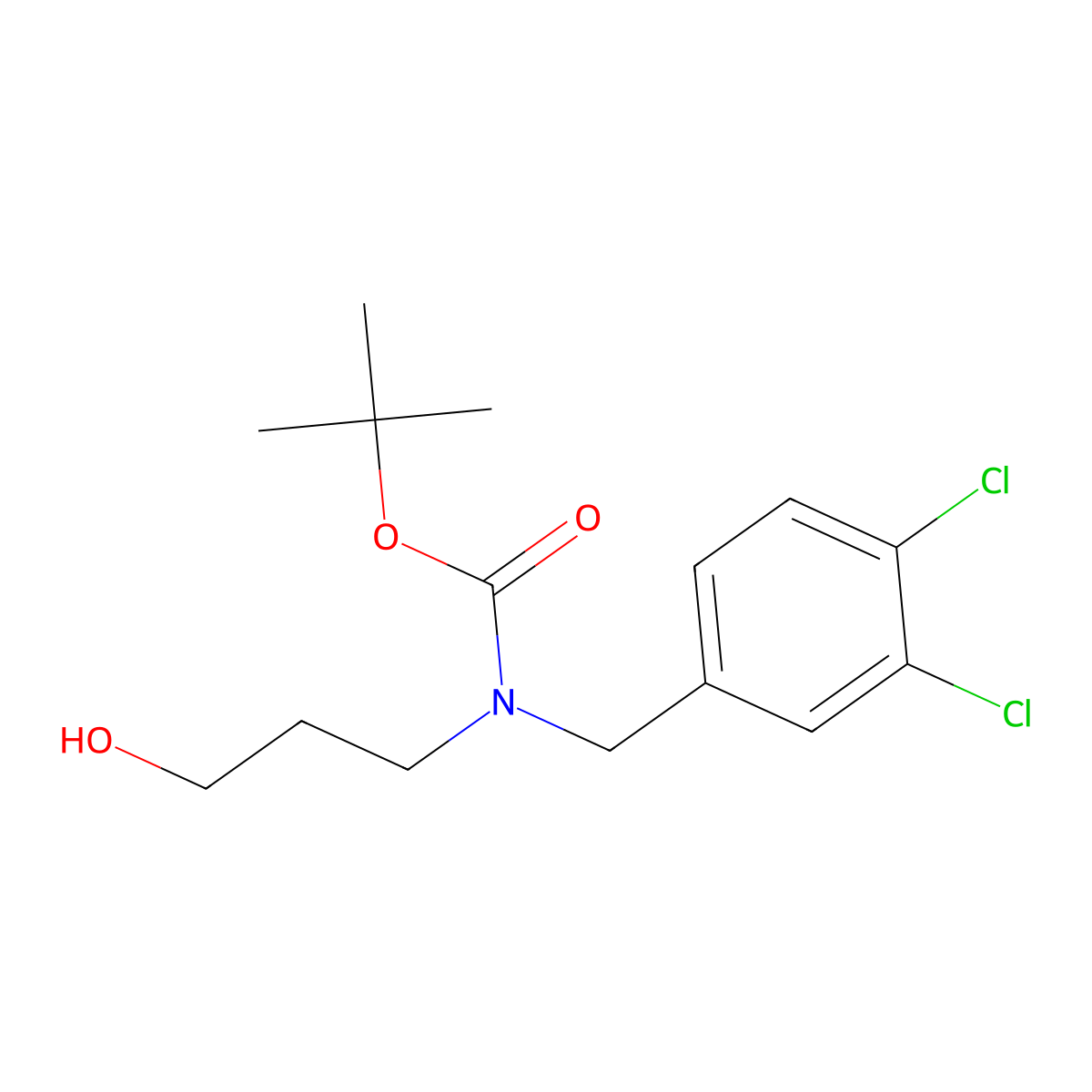 tert-butyl N-[(3,4-dichlorophenyl)methyl]-N-(3-hydroxypropyl)carbamate molecular structure, CAS 2413868-26-3