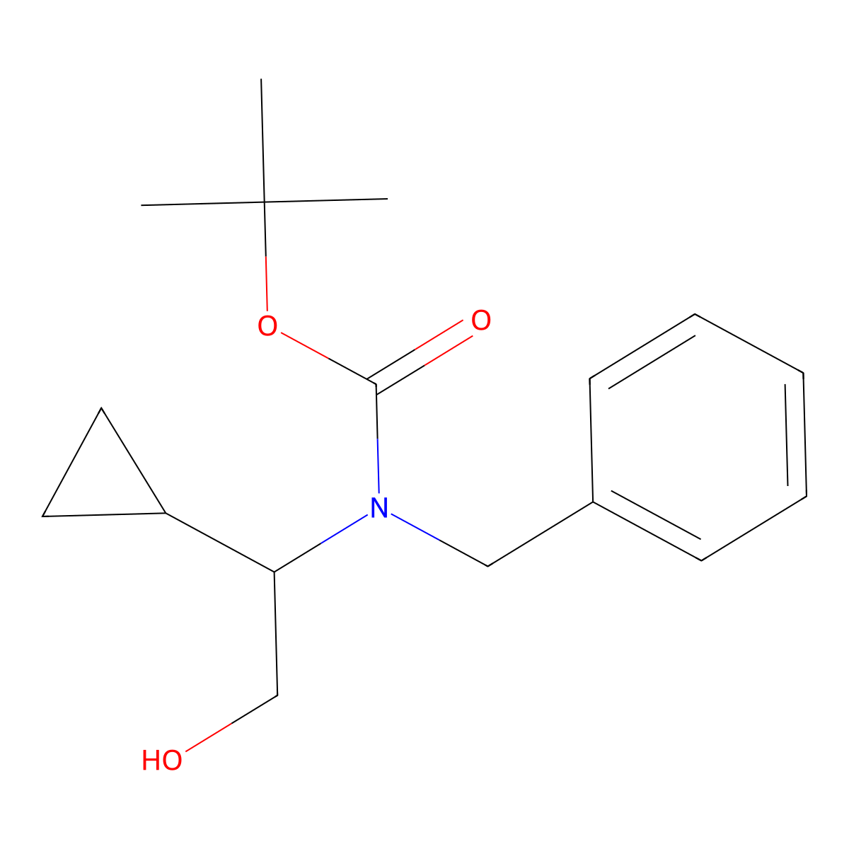 tert-butyl N-benzyl-N-(1-cyclopropyl-2-hydroxyethyl)carbamate molecular structure, CAS 2413868-28-5