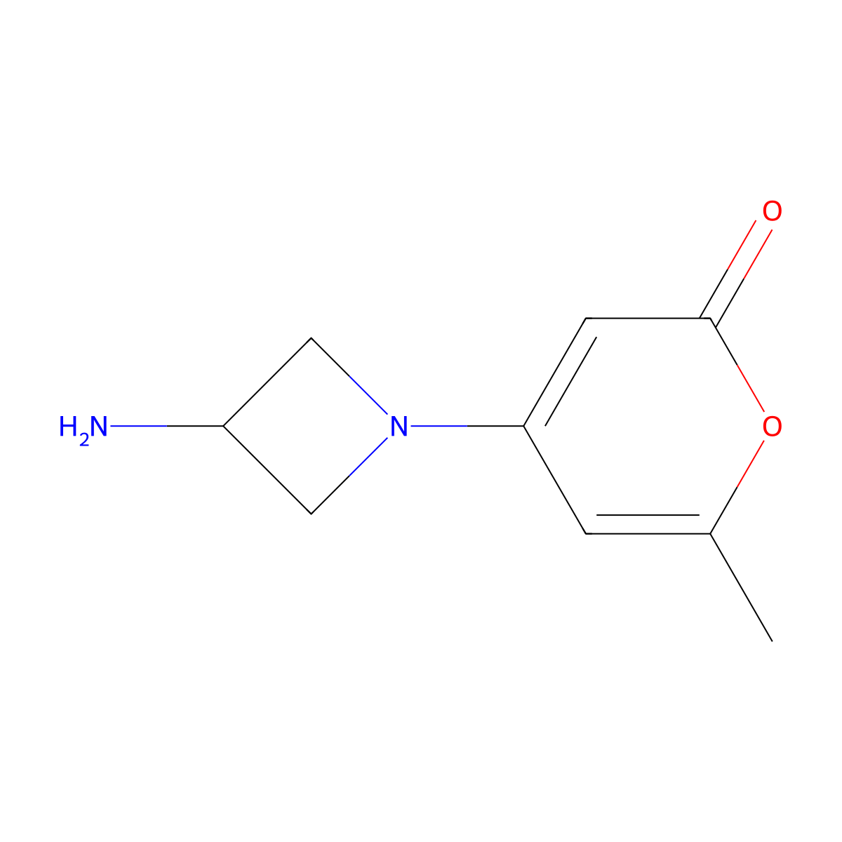 4-(3-aminoazetidin-1-yl)-6-methyl-2H-pyran-2-one molecular structure, CAS 2413868-35-4