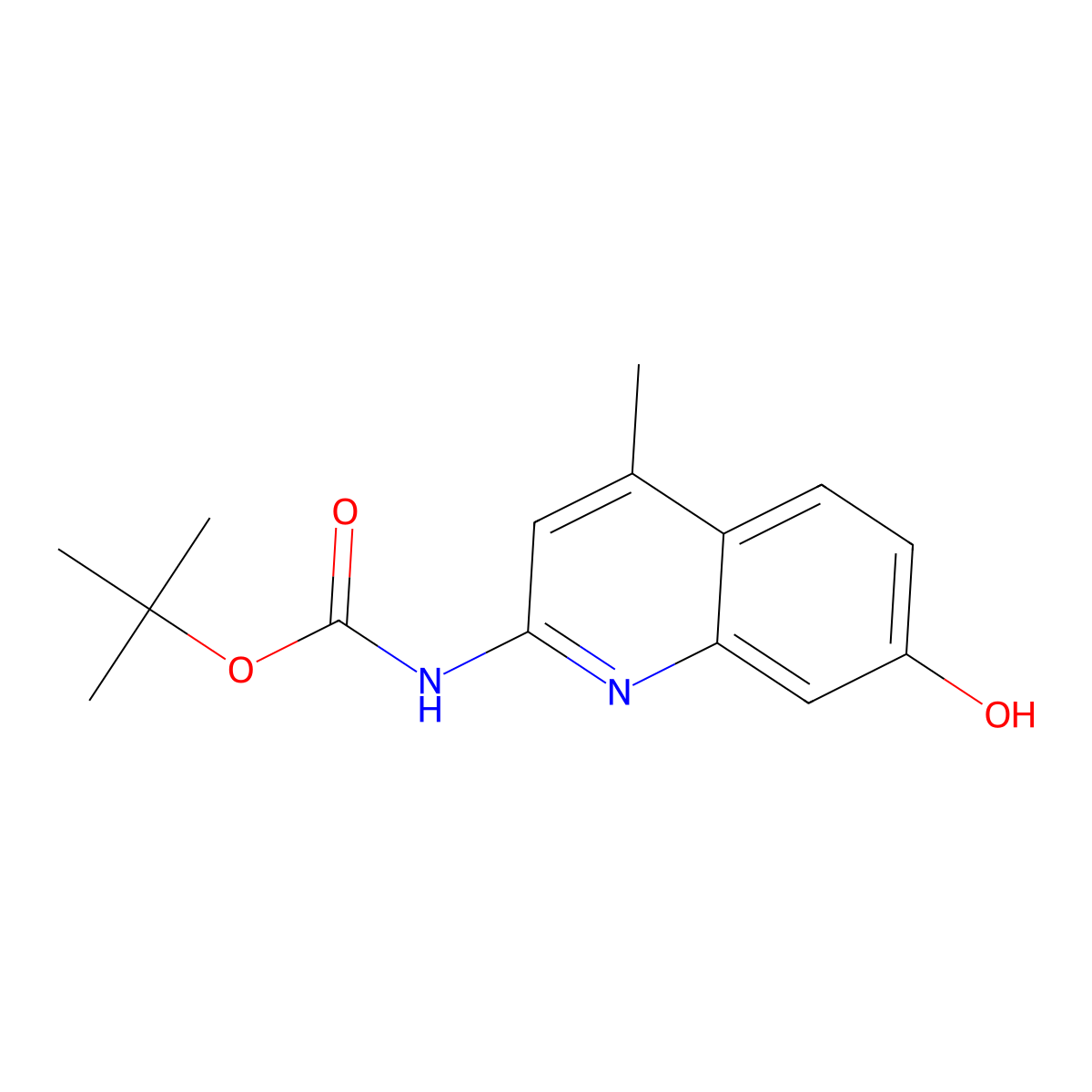 tert-butyl N-(7-hydroxy-4-methylquinolin-2-yl)carbamate molecular structure, CAS 2413868-39-8