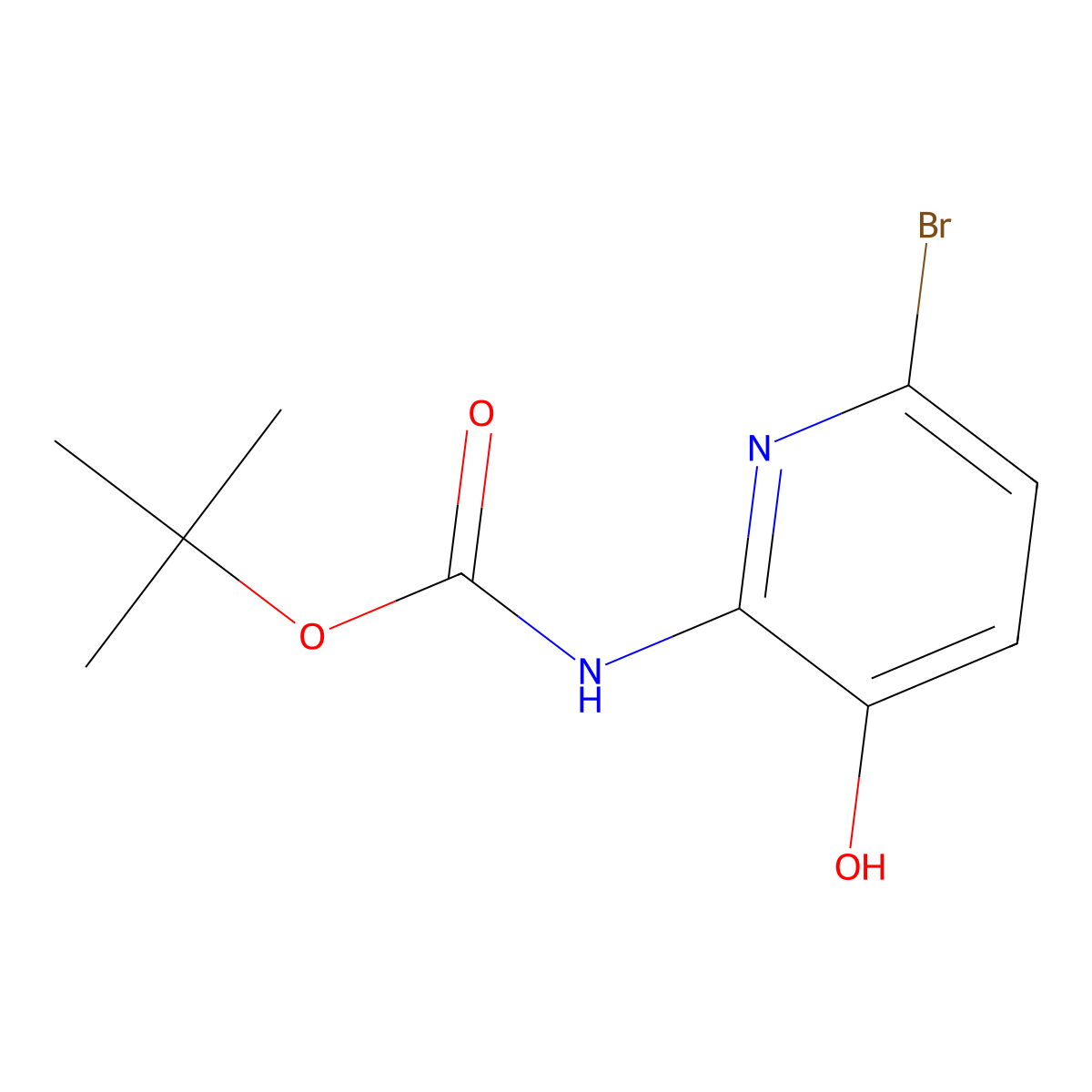 tert-butyl N-(6-bromo-3-hydroxypyridin-2-yl)carbamate molecular structure, CAS 2413868-50-3