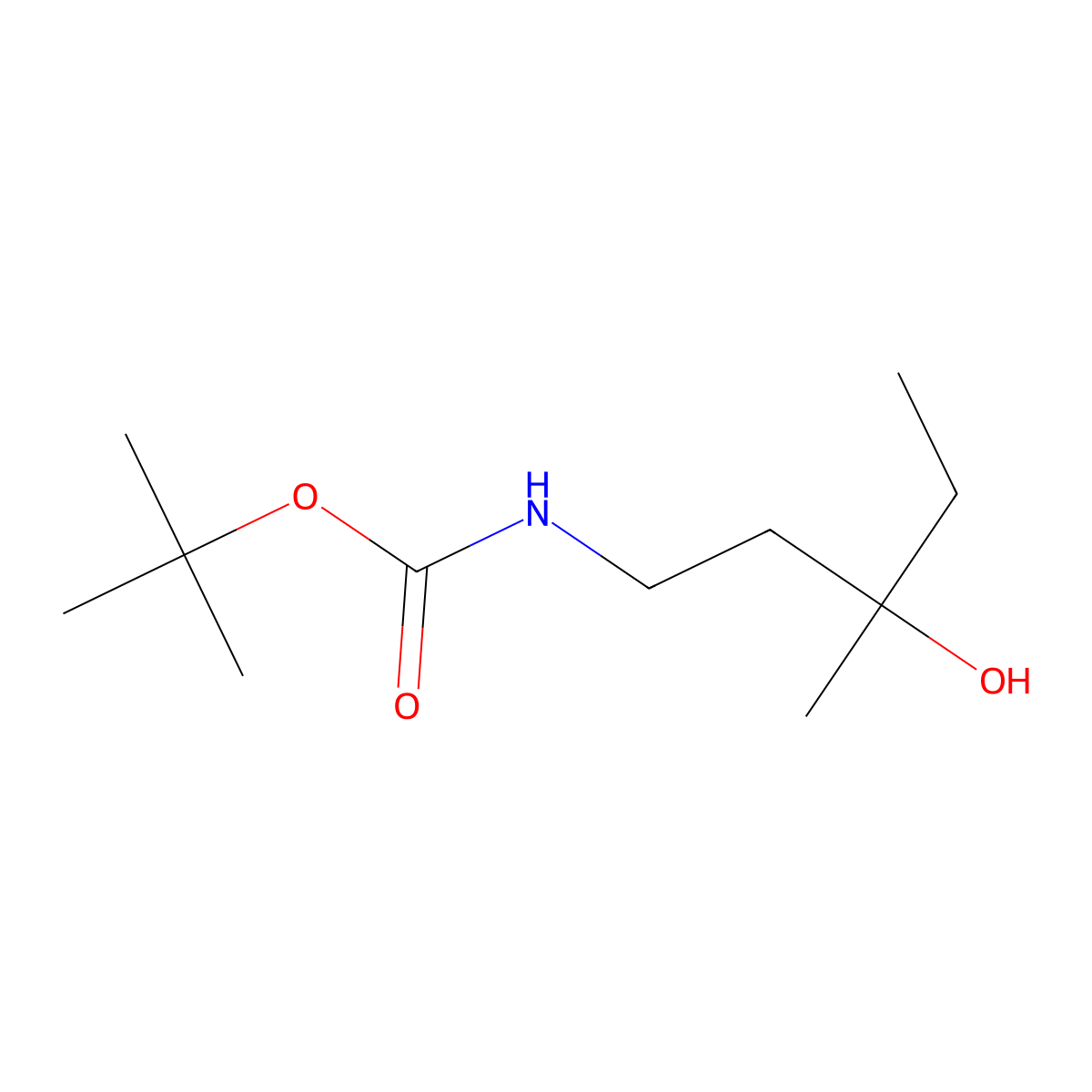 tert-butyl N-(3-hydroxy-3-methylpentyl)carbamate molecular structure, CAS 2413868-55-8