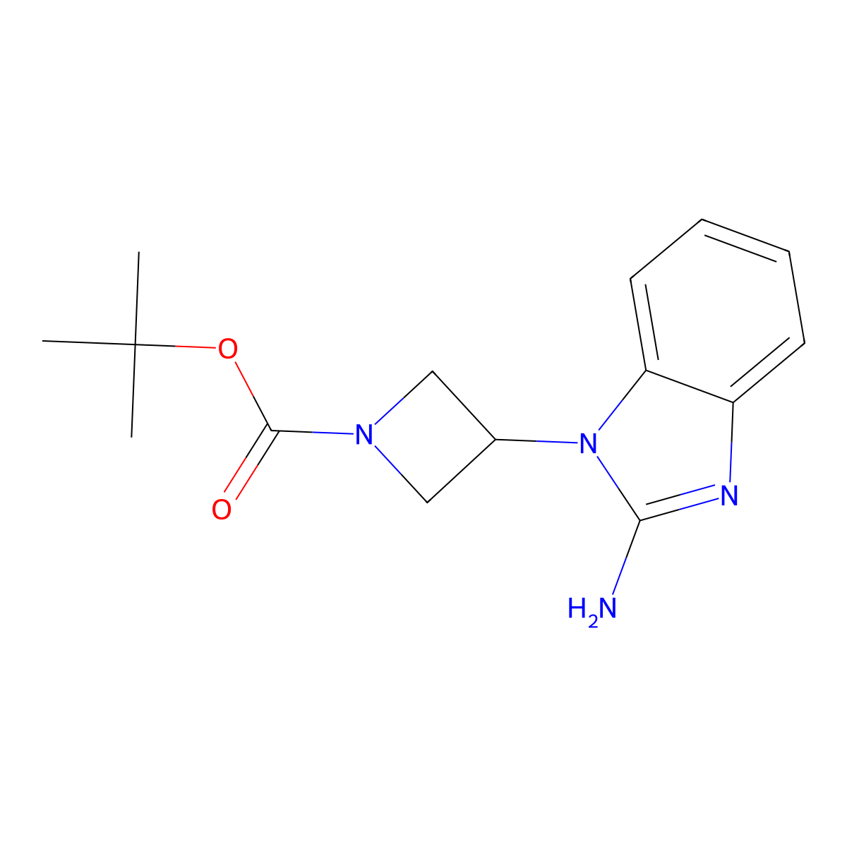 tert-butyl 3-(2-amino-1H-1,3-benzodiazol-1-yl)azetidine-1-carboxylate molecular structure, CAS 2413868-61-6