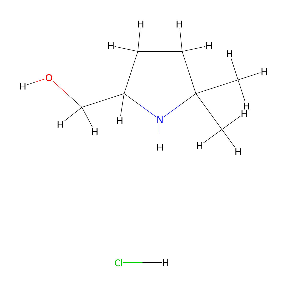 (5,5-Dimethylpyrrolidin-2-YL)methanol hydrochloride molecular structure, CAS 2413868-63-8