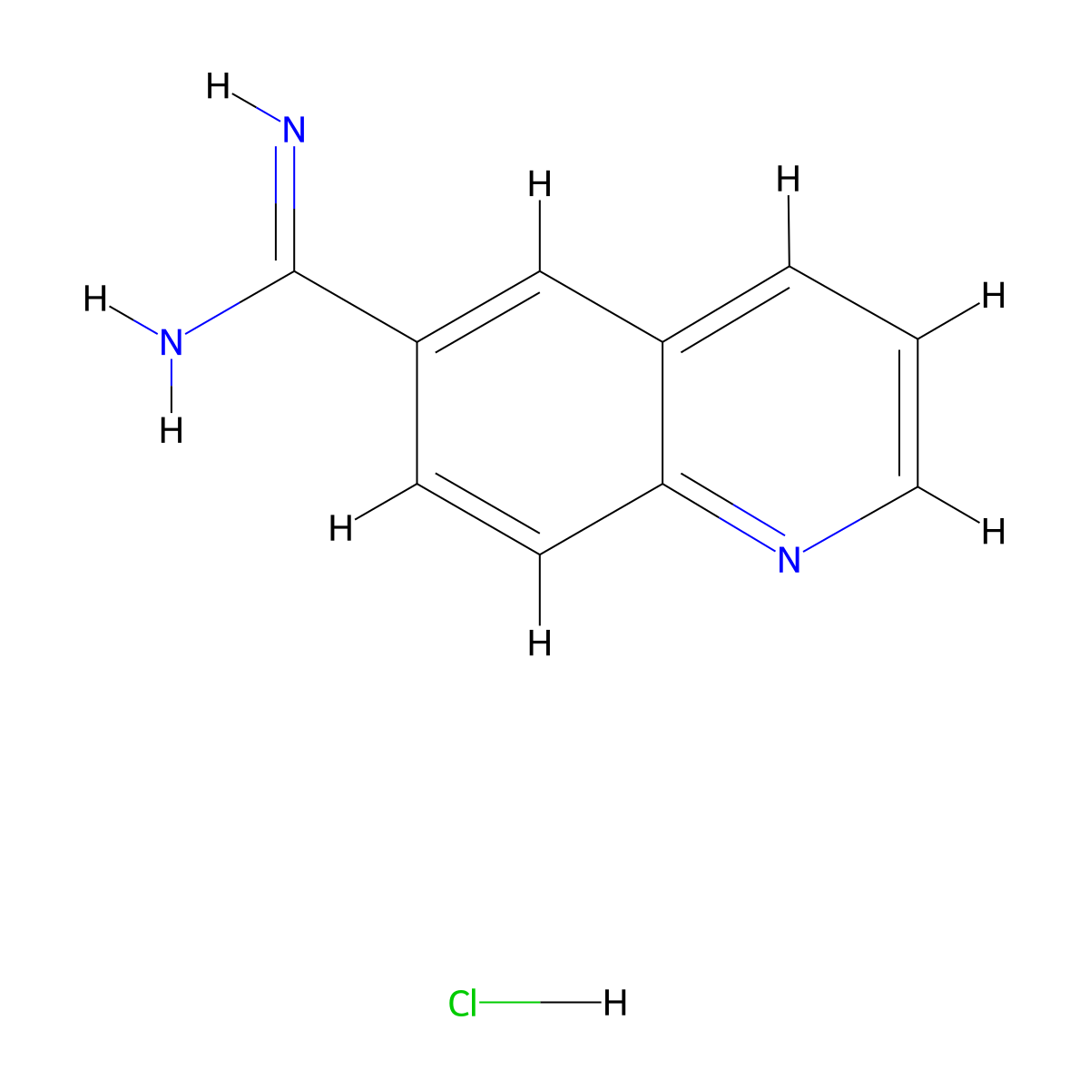 Quinoline-6-carboximidamide hydrochloride molecular structure, CAS 2413868-65-0