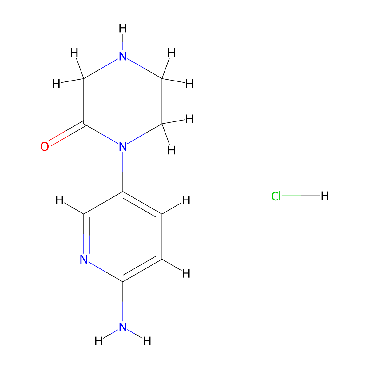 1-(6-Aminopyridin-3-yl)piperazin-2-one hydrochloride molecular structure, CAS 2413868-84-3