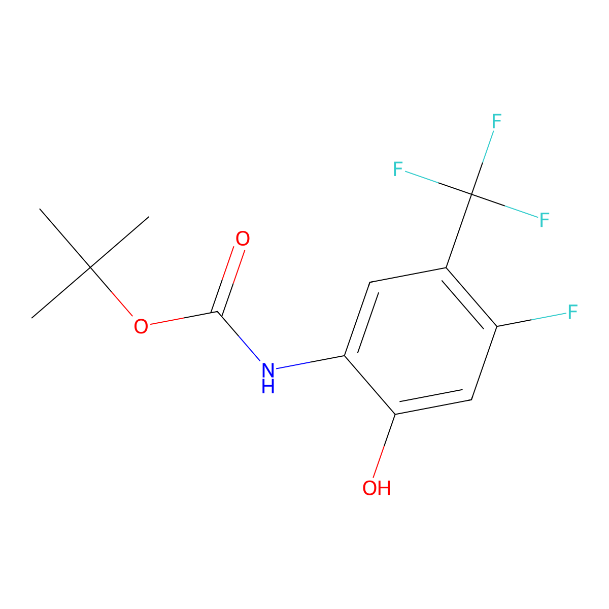 tert-butyl N-[4-fluoro-2-hydroxy-5-(trifluoromethyl)phenyl]carbamate molecular structure, CAS 2413869-02-8