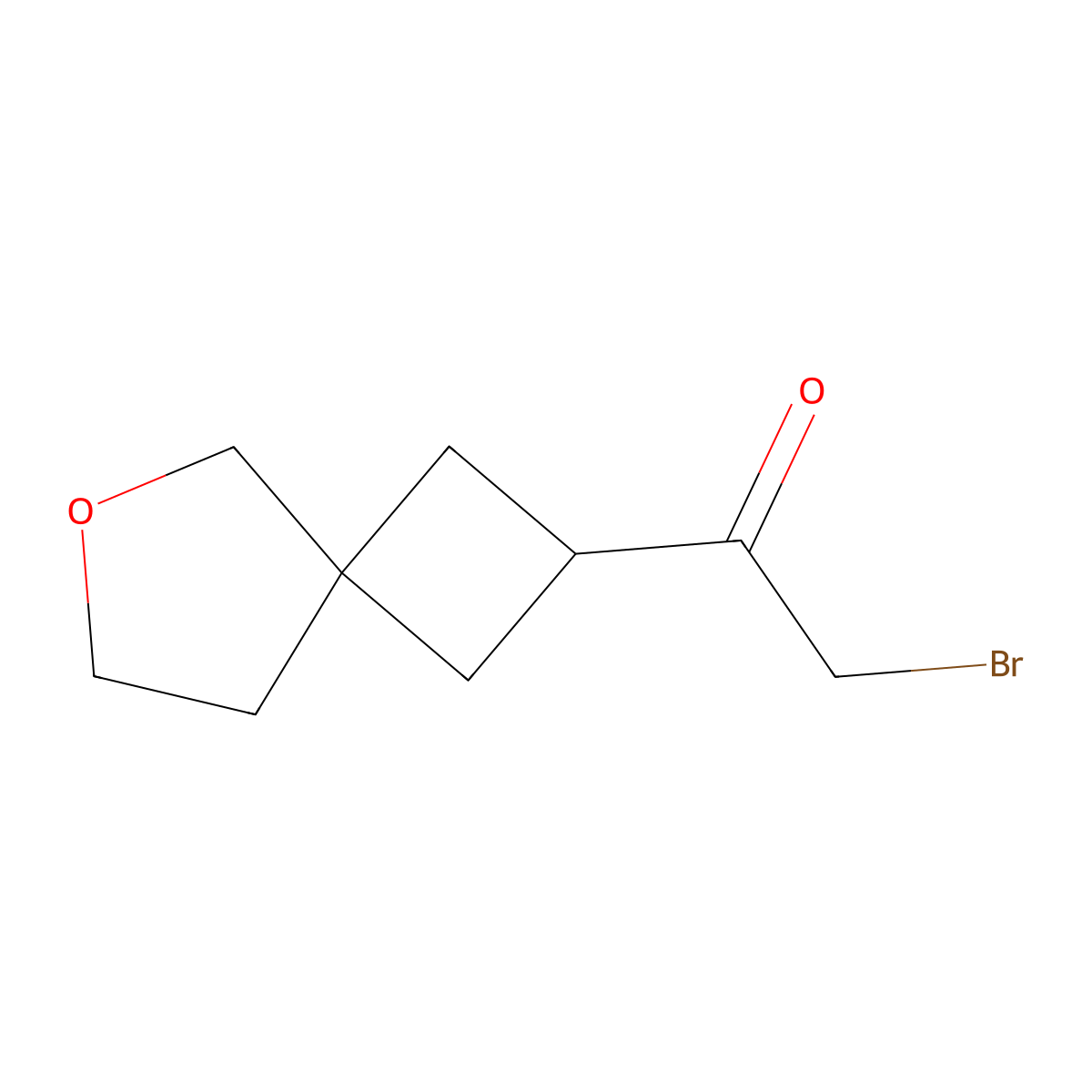 2-bromo-1-{6-oxaspiro[3.4]octan-2-yl}ethan-1-one, Mixture of diastereomers molecular structure, CAS 2413869-05-1