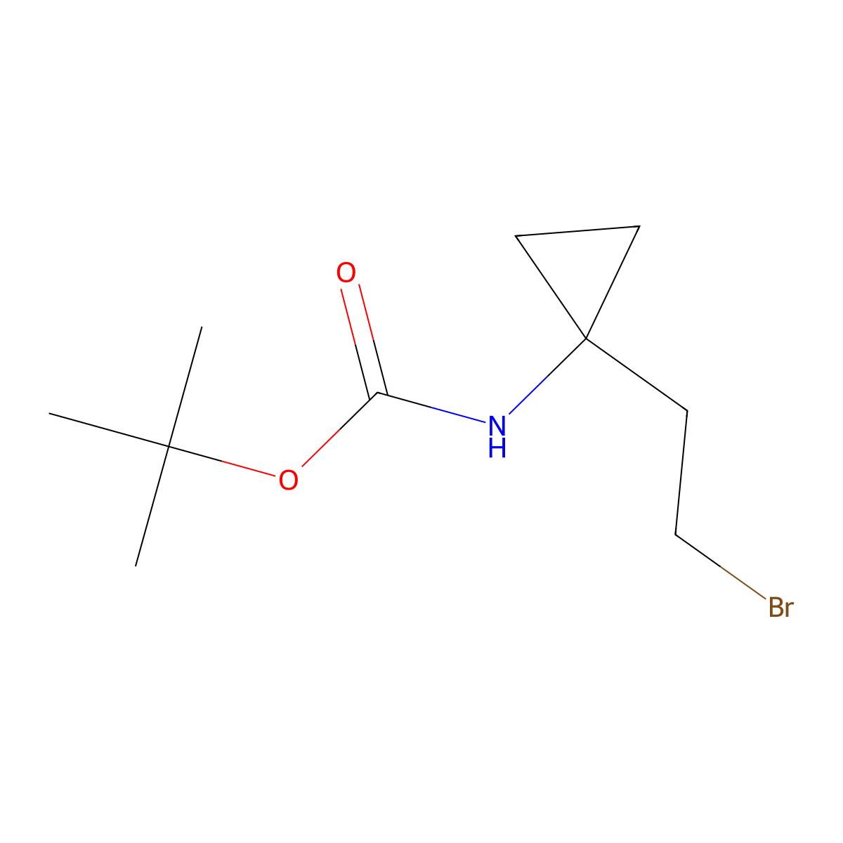 tert-butyl N-[1-(2-bromoethyl)cyclopropyl]carbamate molecular structure, CAS 2413869-06-2
