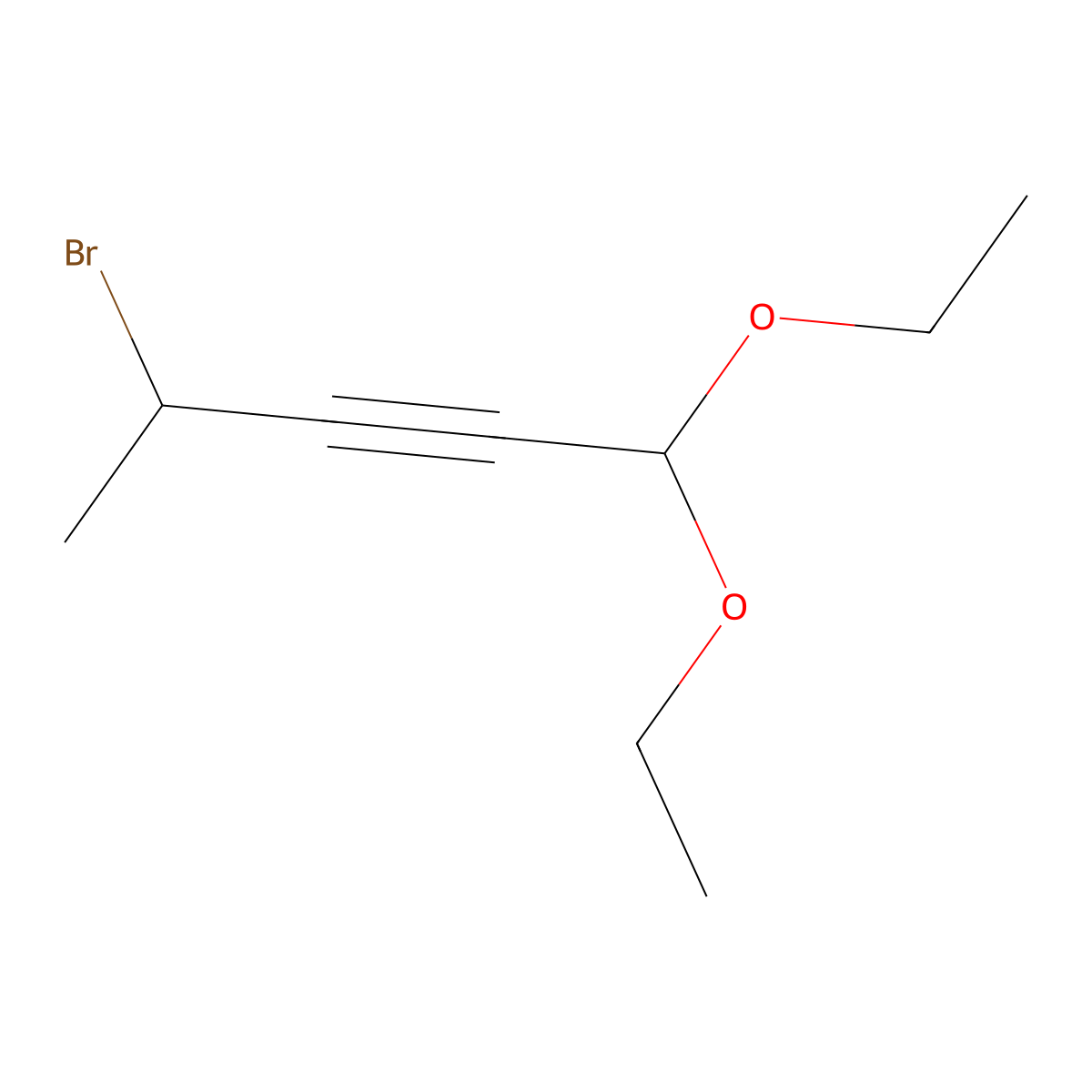 4-Bromo-1,1-diethoxypent-2-yne molecular structure, CAS 2413869-14-2