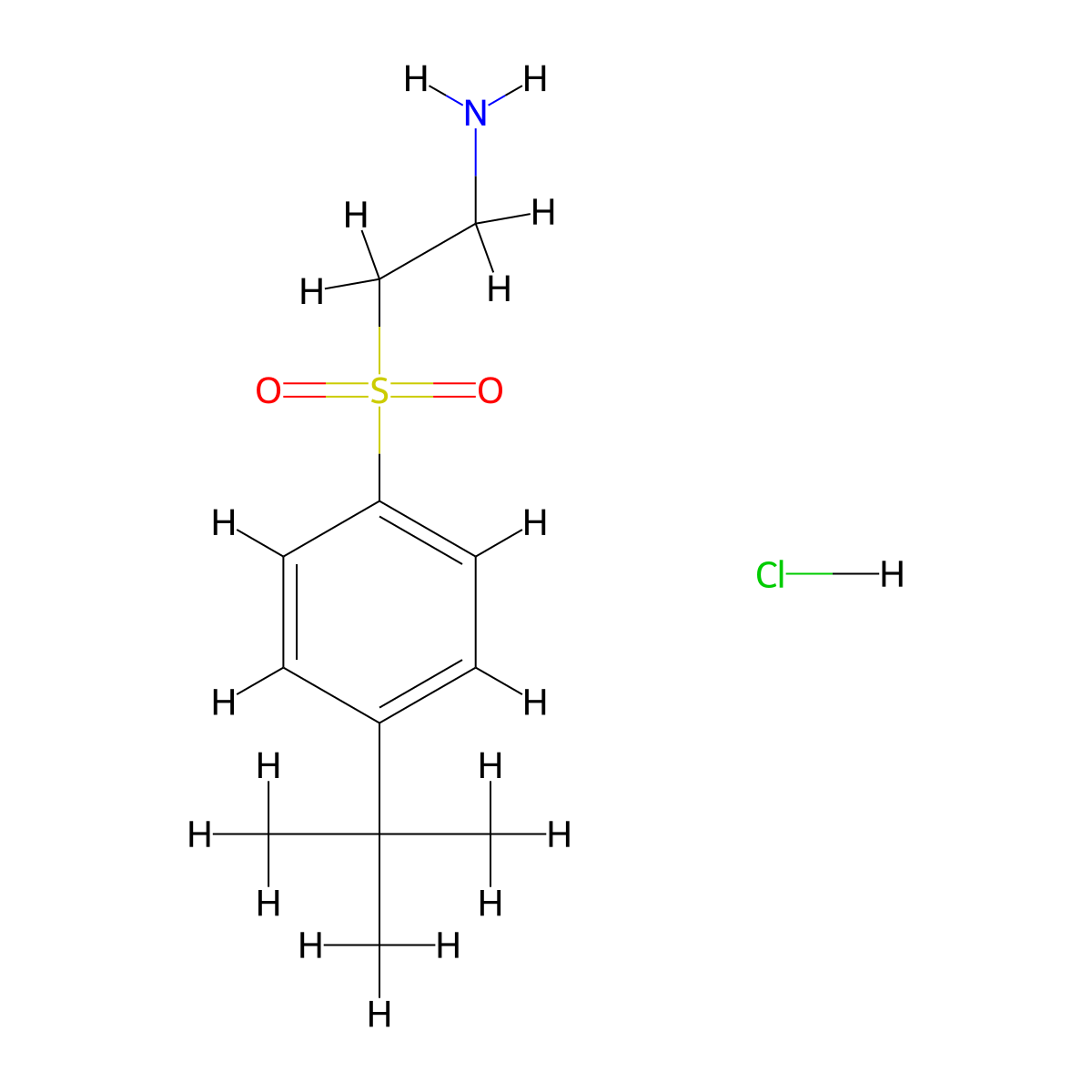 2-(4-Tert-butylbenzenesulfonyl)ethan-1-amine hydrochloride molecular structure, CAS 2413869-15-3