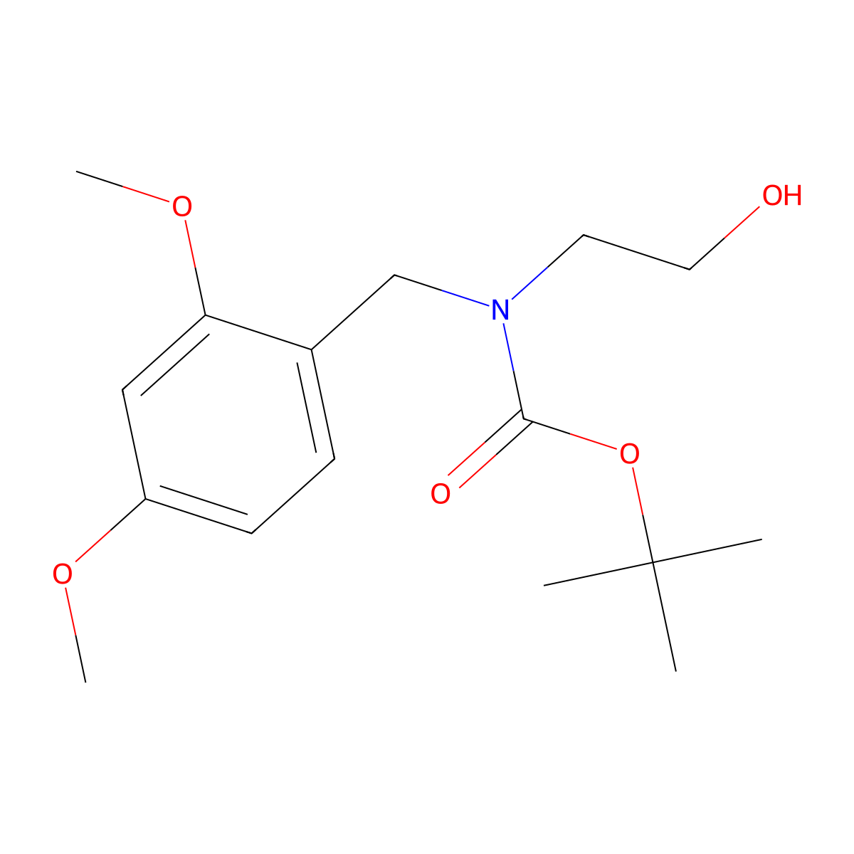 tert-butyl N-[(2,4-dimethoxyphenyl)methyl]-N-(2-hydroxyethyl)carbamate molecular structure, CAS 2413869-19-7