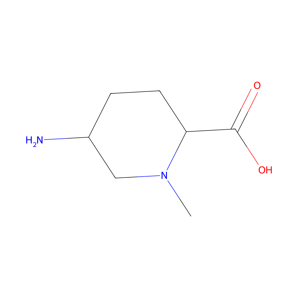 5-Amino-1-methylpiperidine-2-carboxylic acid molecular structure, CAS 2413869-25-5