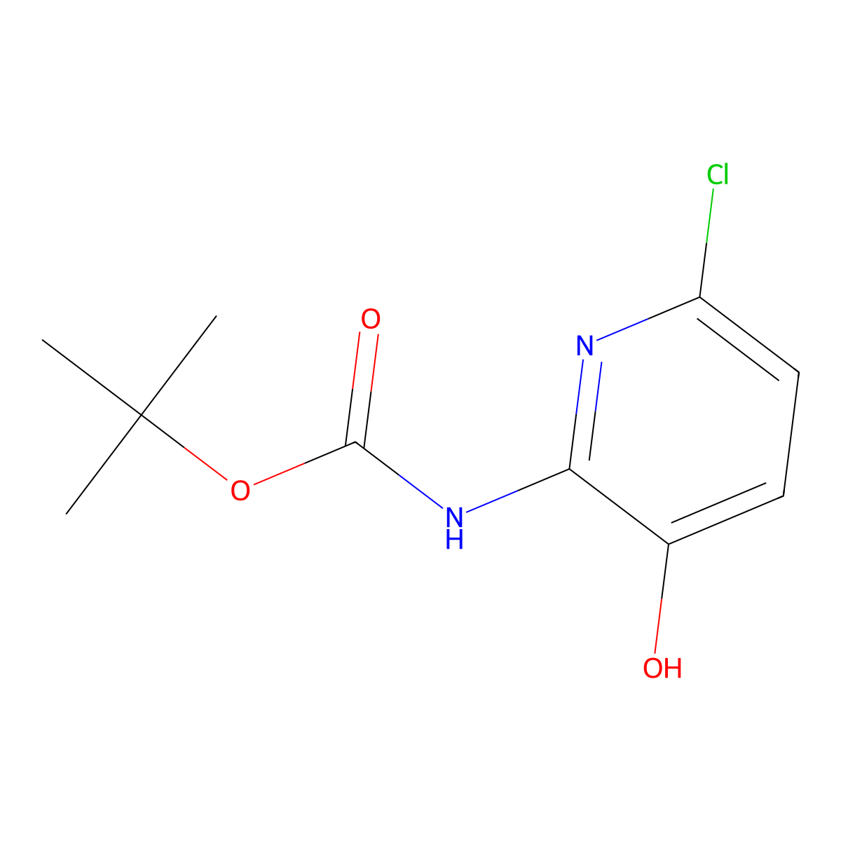 tert-butyl N-(6-chloro-3-hydroxypyridin-2-yl)carbamate molecular structure, CAS 2413869-26-6