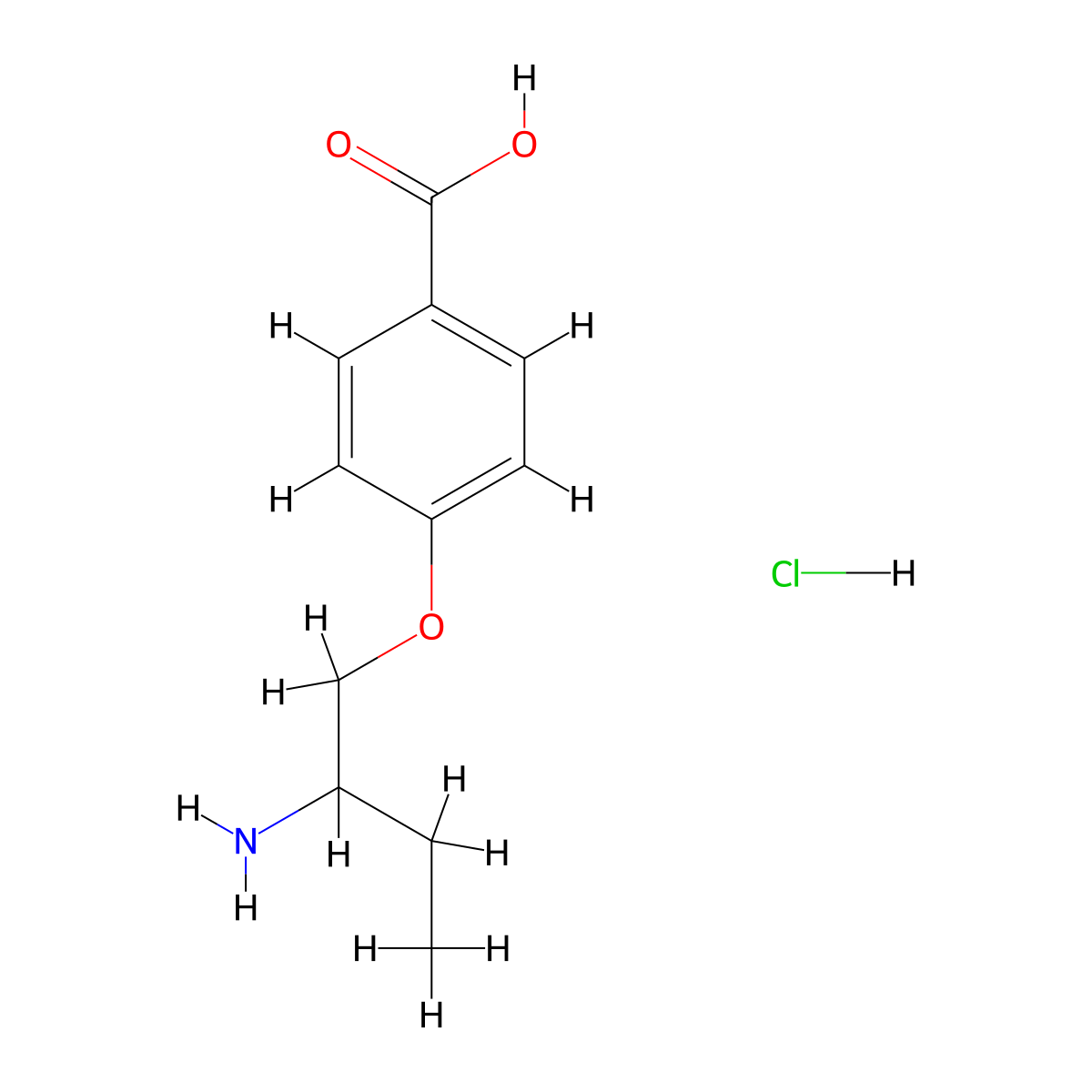 4-(2-Aminobutoxy)benzoic acid hydrochloride molecular structure, CAS 2413869-28-8