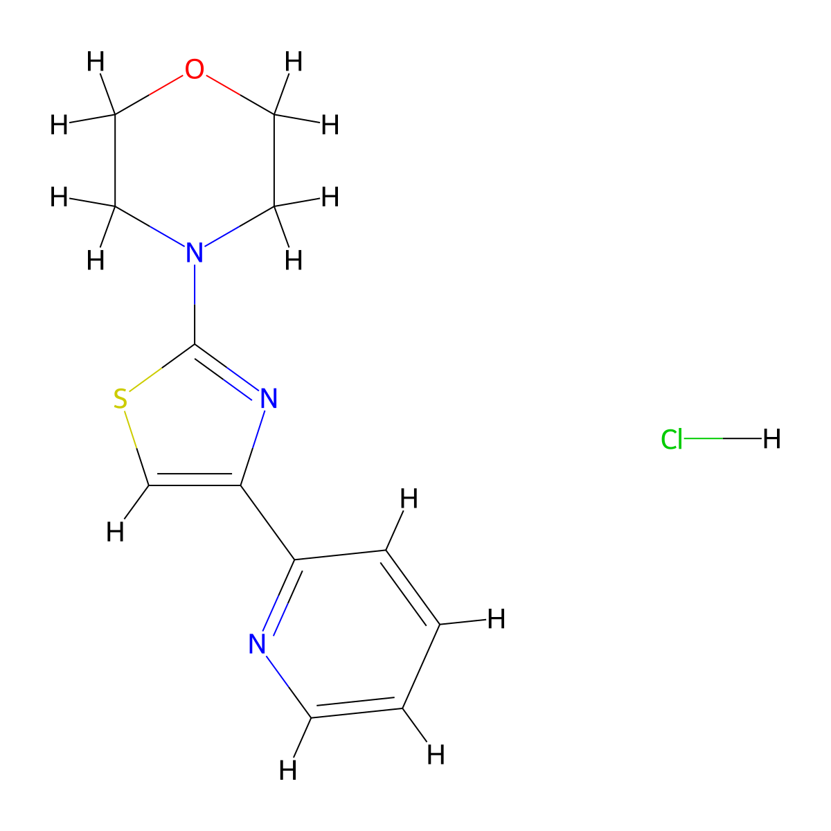 4-[4-(Pyridin-2-yl)-1,3-thiazol-2-yl]morpholine hydrochloride molecular structure, CAS 2413869-31-3